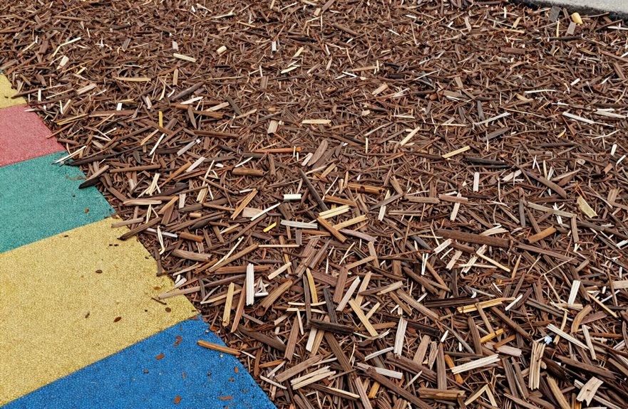 wood mulch 9 12 in rubber 6 in